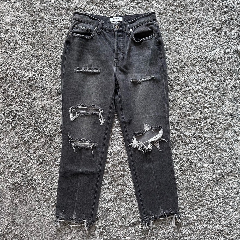 Pistola faded black distressed jeans